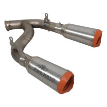 KTM Duke 790/890 Double Exhaust CNC Muffler with 51mm DB Killer & Titanium Middle Link Pipe