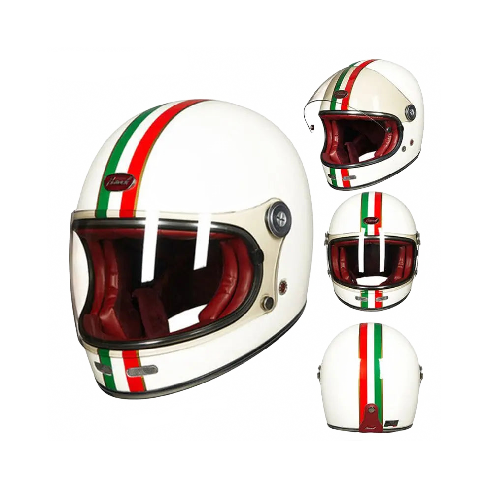 Beon B510 Retro Full Face Motorcycle Helmet - Lightweight Fiberglass Design for Men & Women Bikers, Karting & Car Racing-image-OPC-PHPZN76-NEW