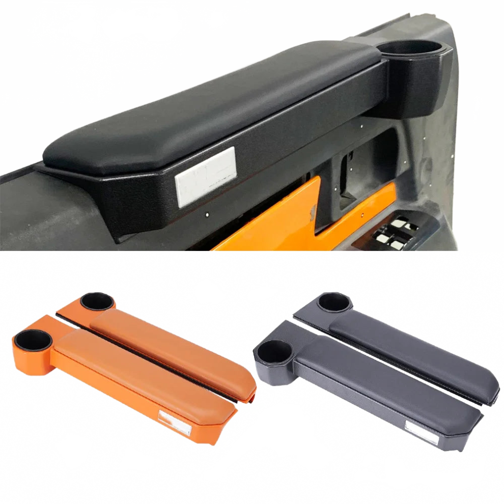 Carbon & Car Door Armrest Cup Holder Organizer For Toyota Fj Cruiser (2007-2023) Black/Orange 313103036020