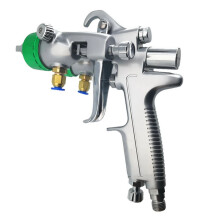 High-Pressure Nano Chrome Double Nozzle Pneumatic Paint Sprayer with Silver Mirror Plating Finish