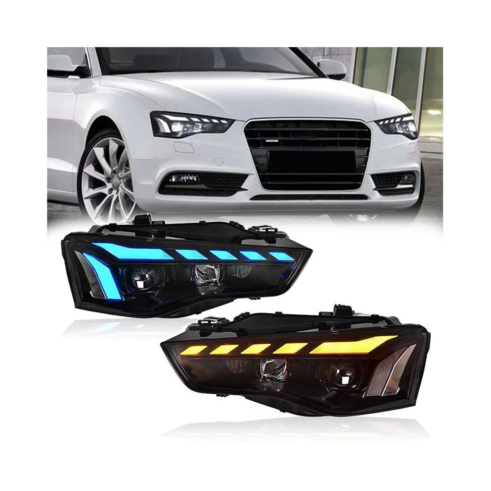 Audi A5/A5l 2013-2016 Led Drl Headlight With Animation Turn Signal & Bi-Color Lens - Front Lamp Assembly Car Accessories 7445014348350