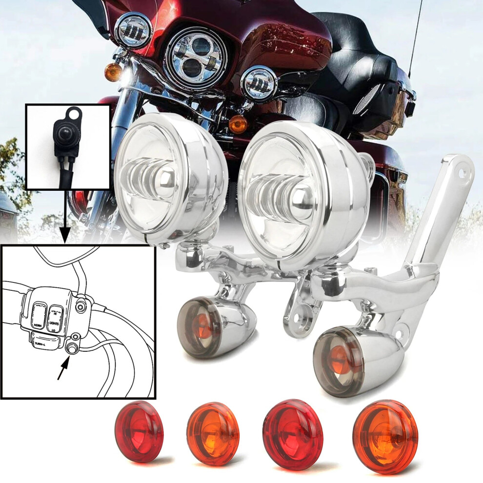 Fog & Turn Signal Auxiliary Ing Brackets For Harley Street Glide & Electra Glide (2006-2023) Light 7445009067051
