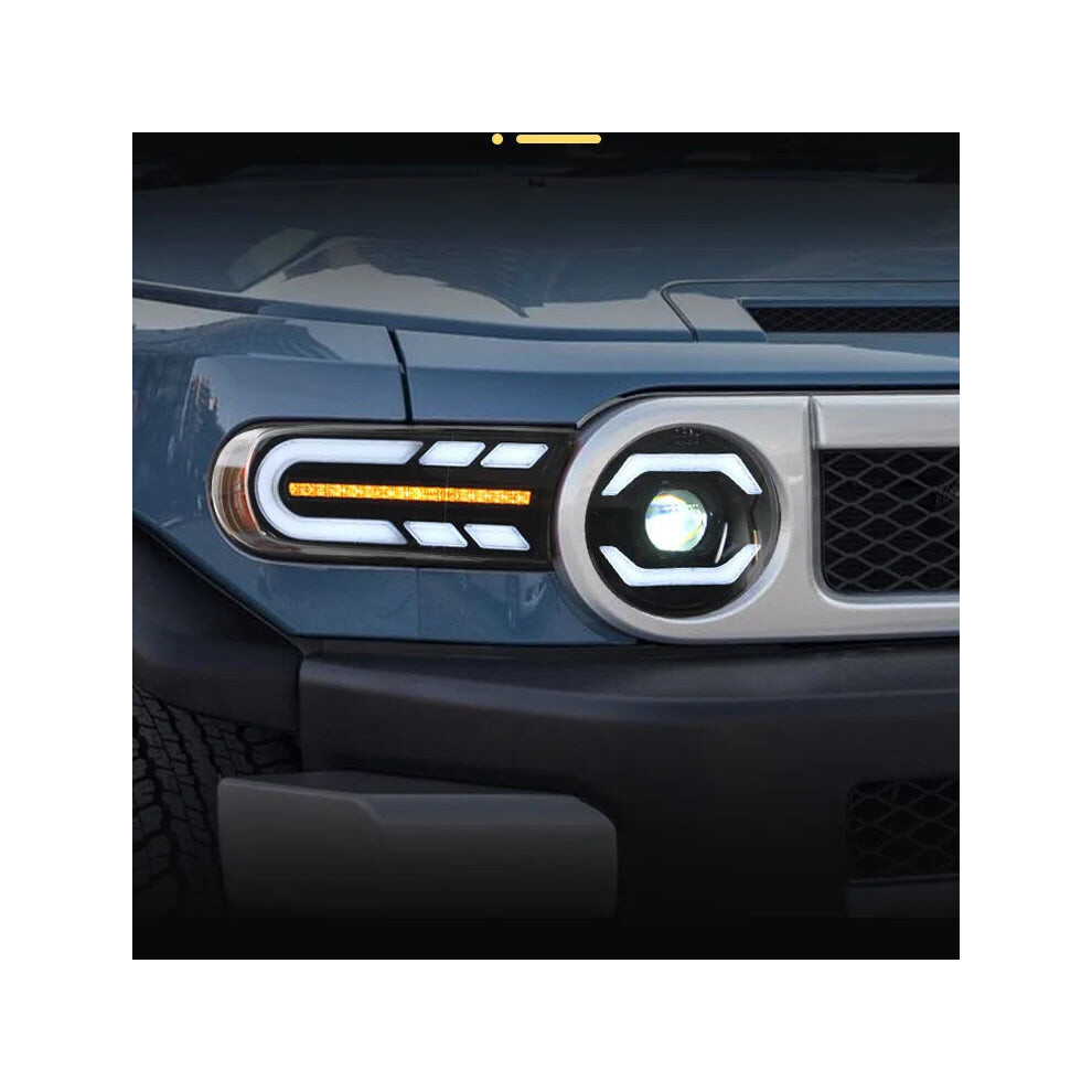 Toyota Fj Cruiser 2007-2020 Led Drl Projector Lens Headlight Assembly - Retro Frog Eye Design With Bifocal Lens Upgrade Accessories 304622822942