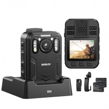 BOBLOV B4K2 128GB 4K Body Worn Camera met GPS, Dual 3000mAh Batterijen voor 14-16 uur opname - Professionele 4K Bodycam camcorder