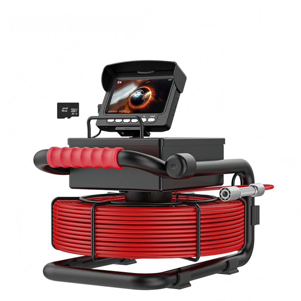 Ip68 Sewer Pipe Inspection Camera With 16Gb Dvr, 1200Tvl Industrial Endoscope, 17Mm & 22Mm Drain Probe, 4.3'' Monitor 744110196023
