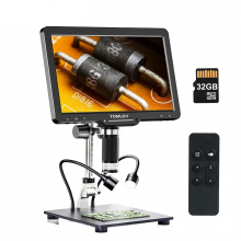 Tomlov DM501 HDMI Digitale Microscoop met Polarisator, 10 IPS Scherm, 1300x Vergroting voor Munten Bekijken, Elektronica Reparatie en Solder