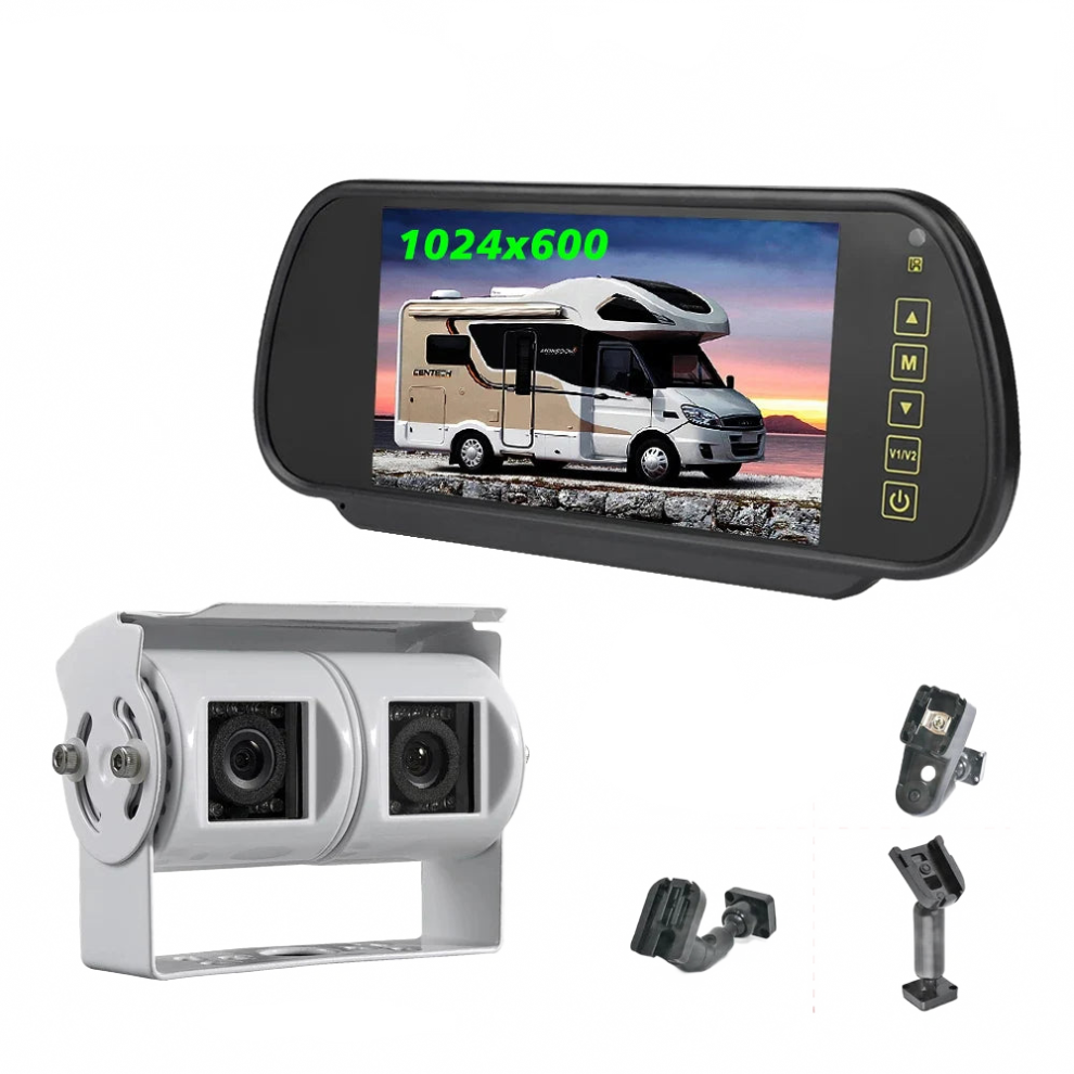 7-Inch Dual Ccd Rear View Camera System For Trucks, Rvs, And Vans - Backup Monitor Kit 7445042051086