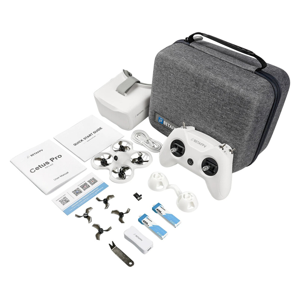 Betafpv Cetus Pro Fpv Kit: Brushless Motors, Vr02 Goggles, Literadio2 Se Transmitter, Bt2.0 450Mah 1S Battery 313052642617