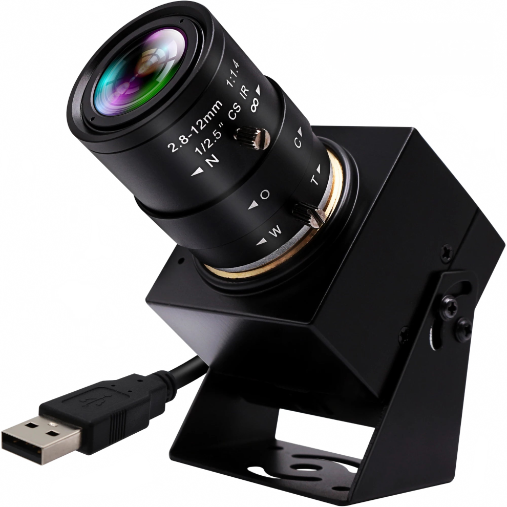 Elp 1080P 120Fps High-Speed Usb Webcam With 12Mp Varifocal 2.8-12Mm Cs Lens, Imx577 4K 30Fps Low Mini Pc Camera Light 7445035810812