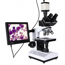 Advanced 2500x Trinocular Biological Microscope with 8-Inch LCD & Multi-Output Digital CCD Camera