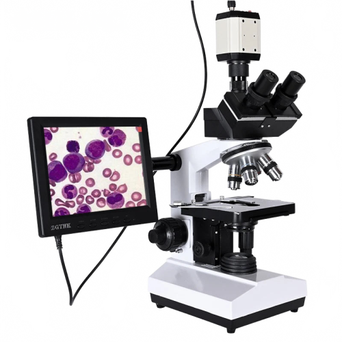 Advanced 2500x Trinocular Biological Microscope with 8-Inch LCD & Multi-Output Digital CCD Camera