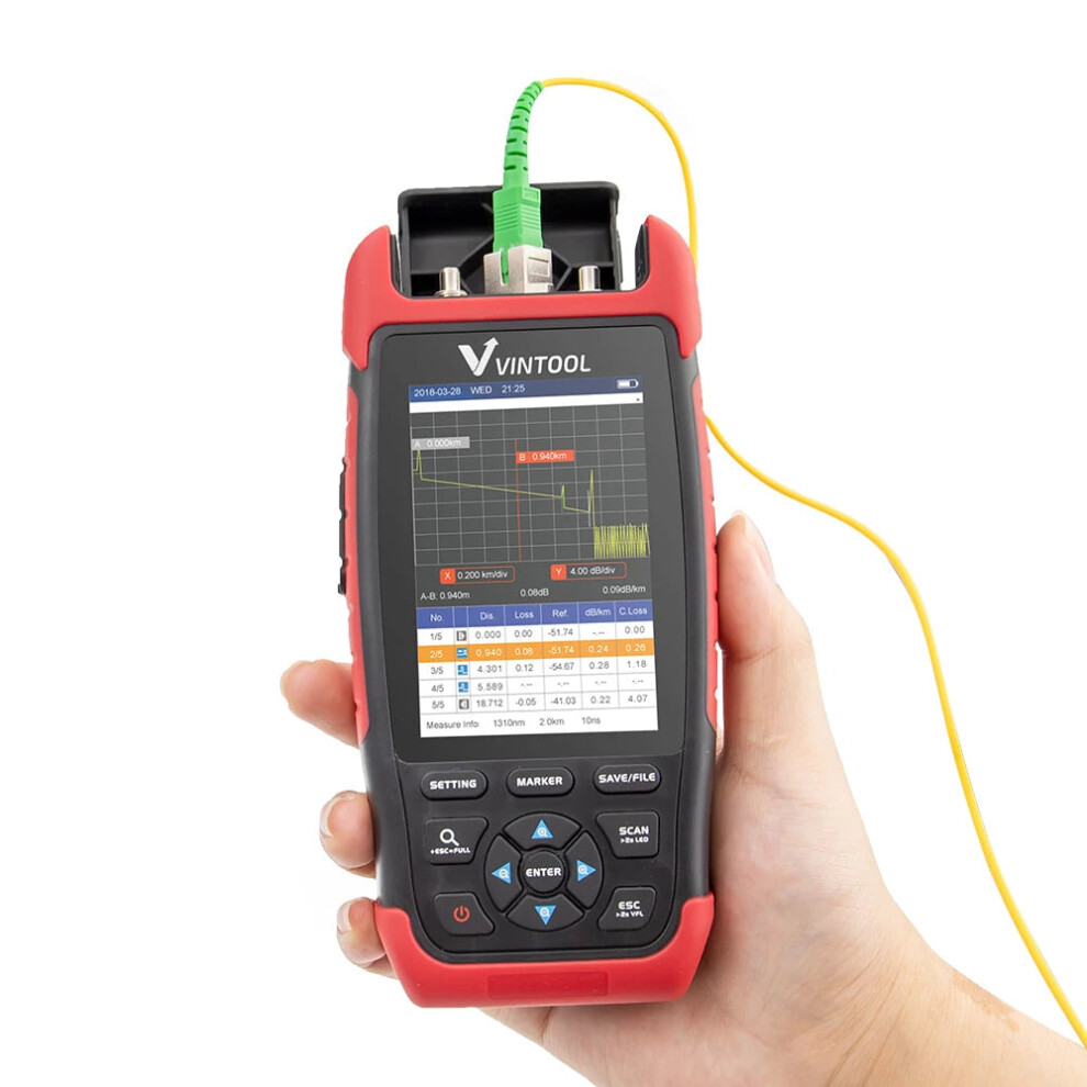 Compact Fiber Optic Reflectometer: 8-In-1 Multifunctional Tool With 22Db Vfl, Opm, Ols, Event Map, Rj45 Cable Tester, And Otdr 7445045575596