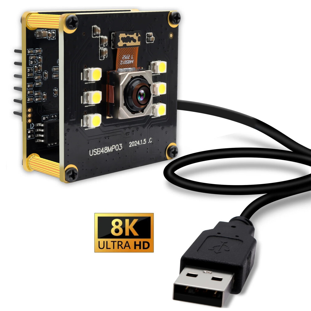 4K Ultra Hd 48Mp Day & Night Vision Usb Camera With Autofocus - Mini Pc Webcam & Industrial Lightburn Security Module 726085015295