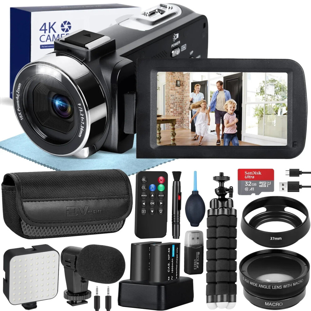 Anica 4K Video Camera: 60Fps, 48Mp Uhd Recording, Autofocus, 18X Digital Zoom, 3-Inch Screen 705353688966