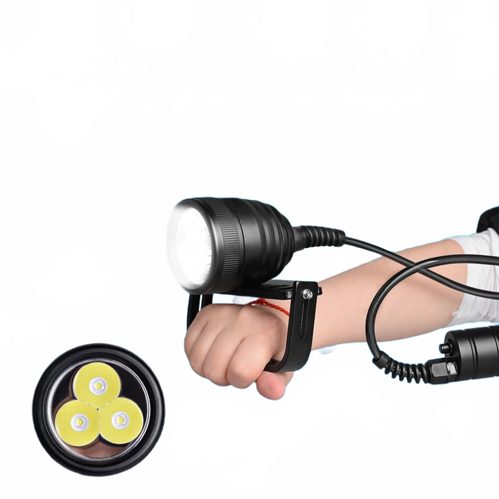 Div10 Ultra-Bright Underwater Led Diving Flashlight With 26650 Battery Â 200M Professional Dive Torch 313057367393