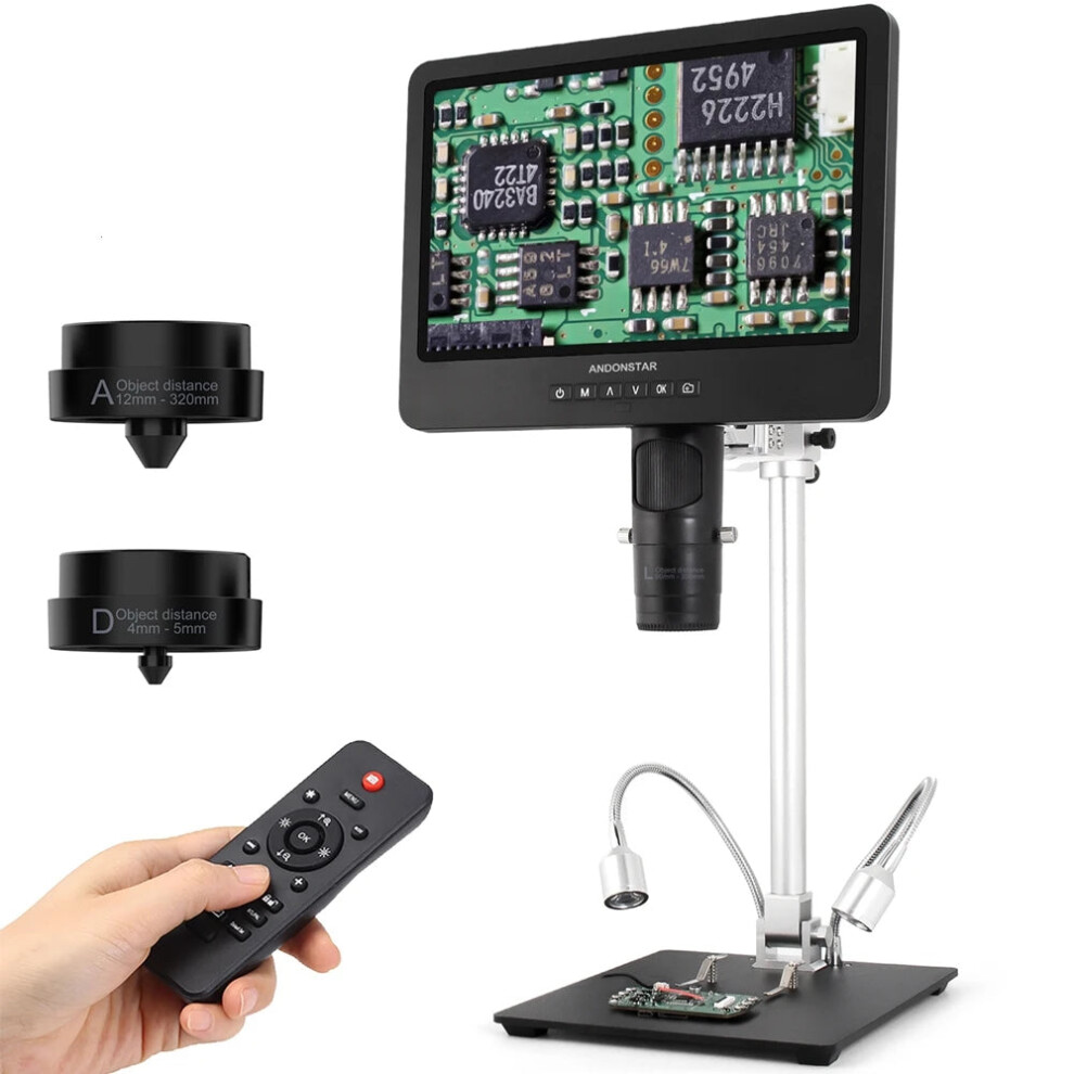 Andonstar Trinocular Ad249sm 2000X Digital Microscope With 10.1 Ips Lcd For Electronics Soldering And Pcb Inspection 313115023032