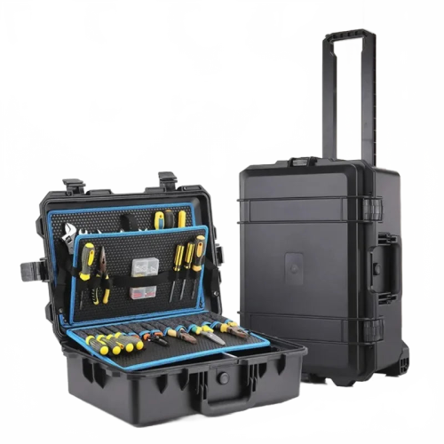 Large Multifunctional Drawbar Toolbox for Woodworking & Electrical Repairs - Ultimate Hardware Organizer
