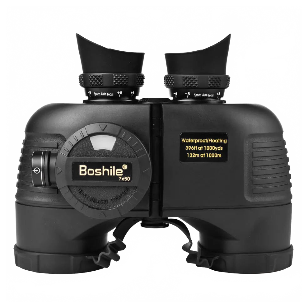 Boshile 7X50 Marine Binoculars With Compass & Rangefinder - Waterproof Bak4 Prism Fmc Lens For Navigation & Hunting 705353160806