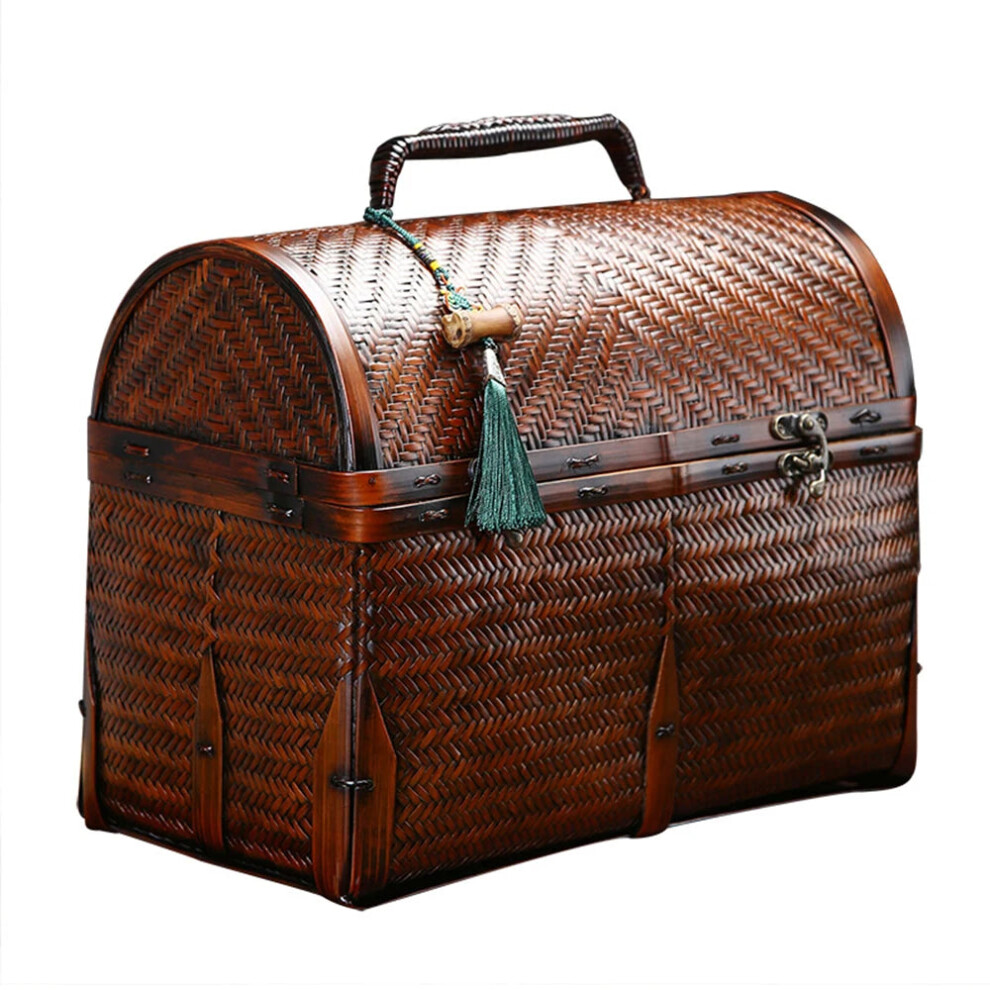 Elegant Bamboo Handcrafted Tea Set Carrying Case - Traditional Chinese Style 313101125160