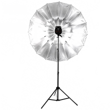 Godox Studio Fotografie 75cm-185cm Zilveren/Zwarte Reflecterende Paraplu met 2m Lichtstatief & Type B Flits Hot Shoe