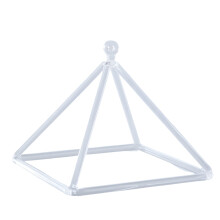 11-inch heldere kwarts kristallen zangpiramide voor geluidstherapie