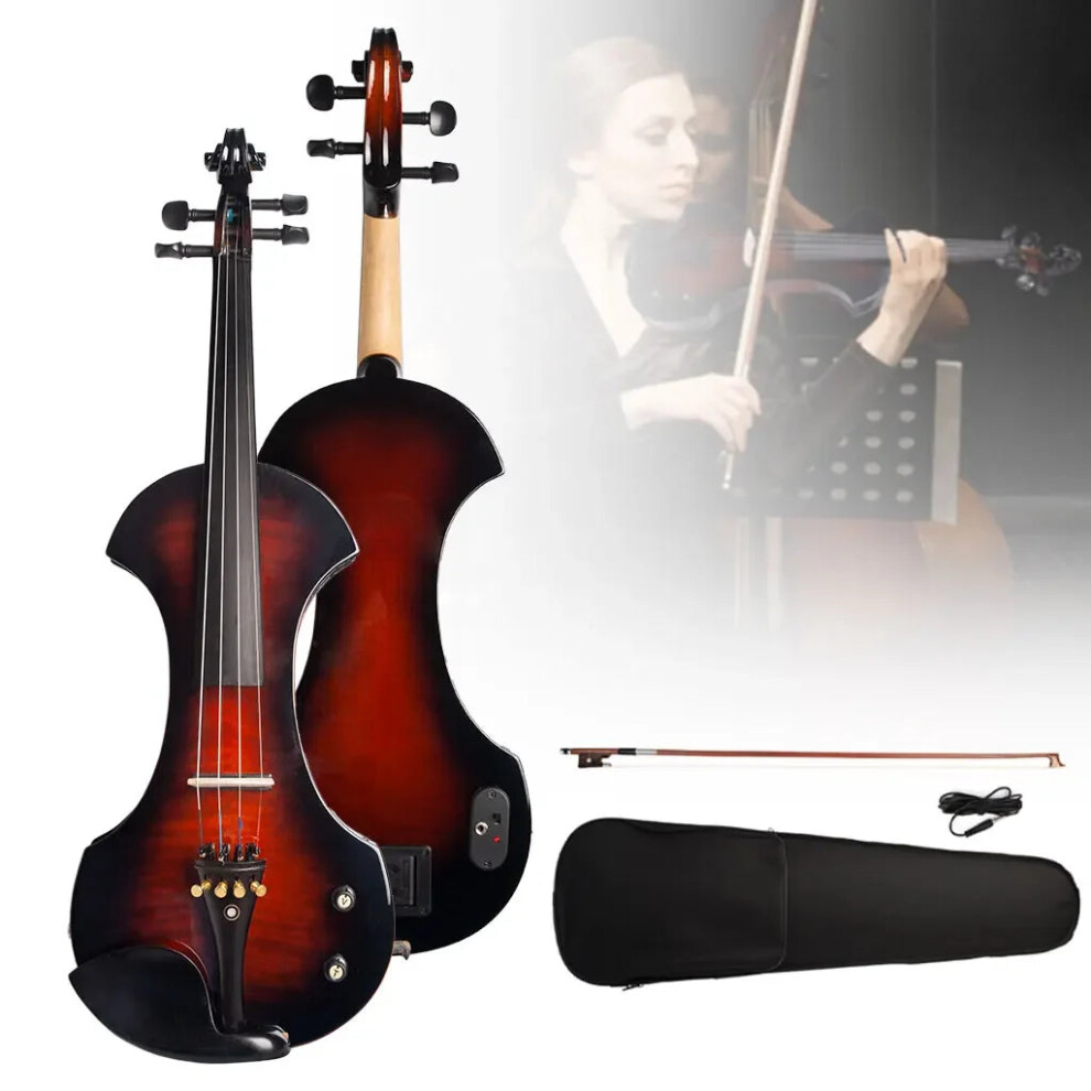 Sunset Silent Electric Full-Size 4/4 Violin Kit With Ebony Fittings And Hard Case 313107310348