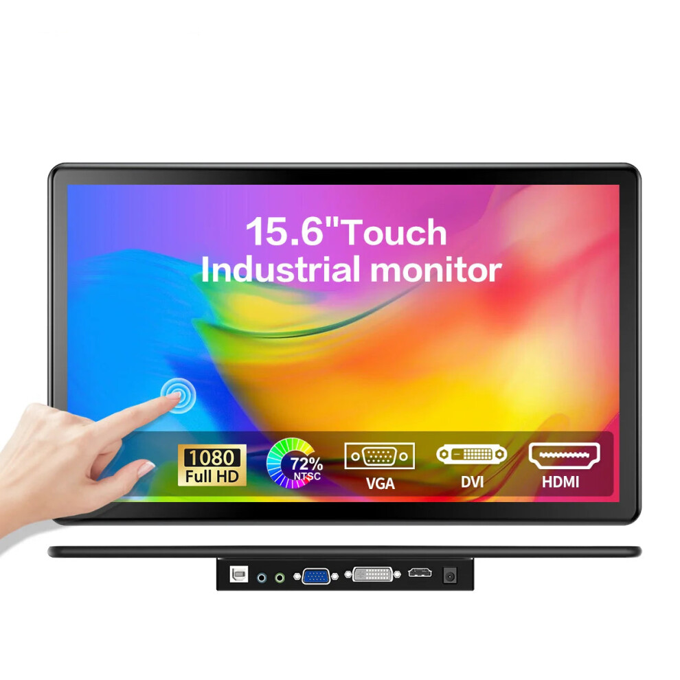 15.6 Fhd Touchscreen Monitor - 1920X1080 Display With Hdmi, Dvi, Vga, Vesa 75X75, Type-C For Dual Screen Setup 7445044567530
