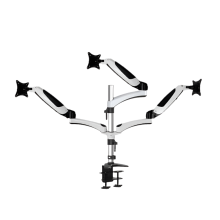 Versatile Gas Spring Monitor Arm with Full Motion Adjustment for 17-27 Inch Screens, Grommet Clamp Base, Supports 0.8kg to 16kg