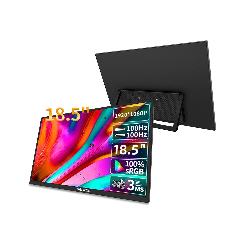 18.5-Inch 100Hz Rgb Portable Monitor With Vesa Stand - Ips Display, Type-C & Hdmi Support For Pc Gaming 313021959982