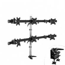 Versatile Full Motion 6-Screen Monitor Mount for 15-27 Inch LCD/LED Displays - MP360