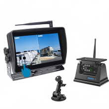 IPoster 7 - Zoll IPS Touchscreen Wireless DVR Monitor mit Solar - Magnetbasis Rückfahrkamera für Lastwagen, Wohnwagen und Wohnmobile