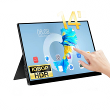VChance 14 - Zoll 1080p Full HD tragbarer Touchscreen - Monitor mit Doppelständern für Laptop, PS4/PS5, Switch, Xbox Gaming - Display