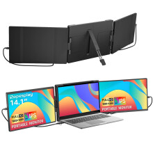 Dopesplay 14. 1'' Triple Portable Monitor - 1200p FHD IPS Extender mit Type - C USB für Laptops, PCs, MacBooks & Switch (Passt bis zu 17. 3'')