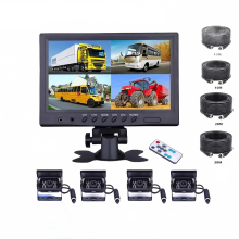 9 - Zoll - Quad - Split - Screen - LCD - Monitor mit 4 - Pin - Anschluss für Bus, LKW, Caravan, Van, Wohnmobil und Camper - Parkkamera