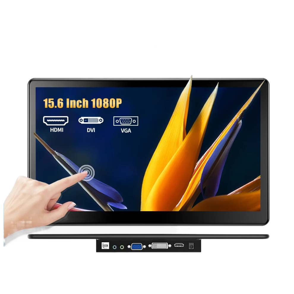 15.6-Inch 1080p FHD Touchscreen Monitor with VGA, USB, AV, HDMI Inputs - I for Second Display
