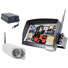 IPoster 7 - Zoll Digitaler Drahtloser Split - Screen - Monitor mit Frontansicht - Kamera, Magnetbasis & Powerbank für Gabelstapler