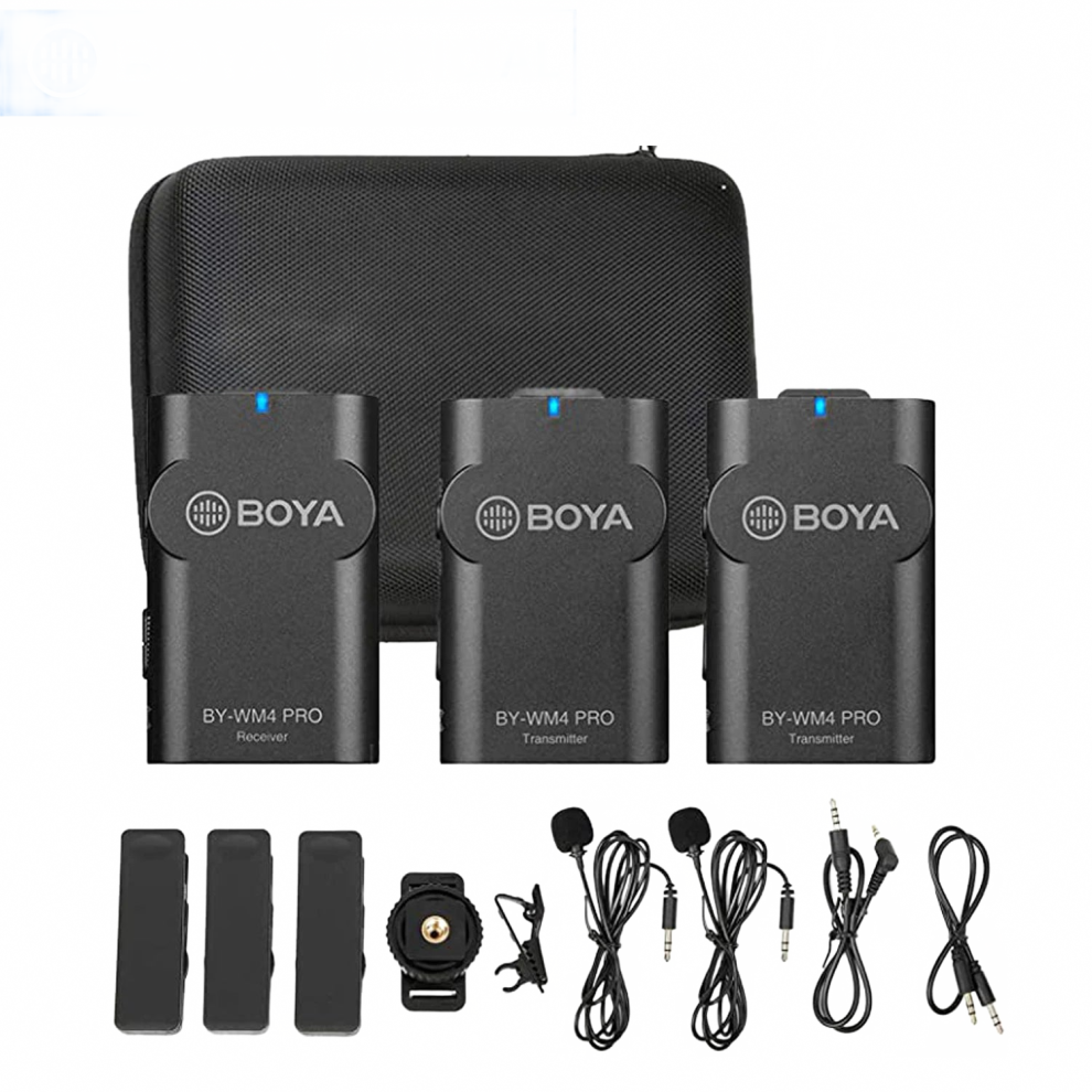 Boya Wm4 Pro-K2 2.4G Wireless Lavalier Microphone System - Clip-On Mini Wireless Mic For Canon, Nikon, And Smartphone Vlogging 313033663648