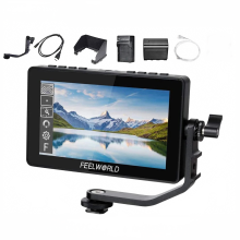 FeelWorld F5 Pro V4 6 - Zoll Touchscreen DSLR - Feldmonitor mit 3D - LUT & F970 Power - Kit - 4K HDMI I/O