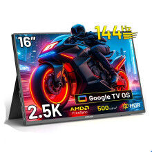 Kinhank 16 2. 5K 144 Hz Tragbarer Monitor mit Google TV, HDR10, 100% sRGB - Für PC, Laptop, Handy, Xbox, PS4, PS5, Switch Gaming