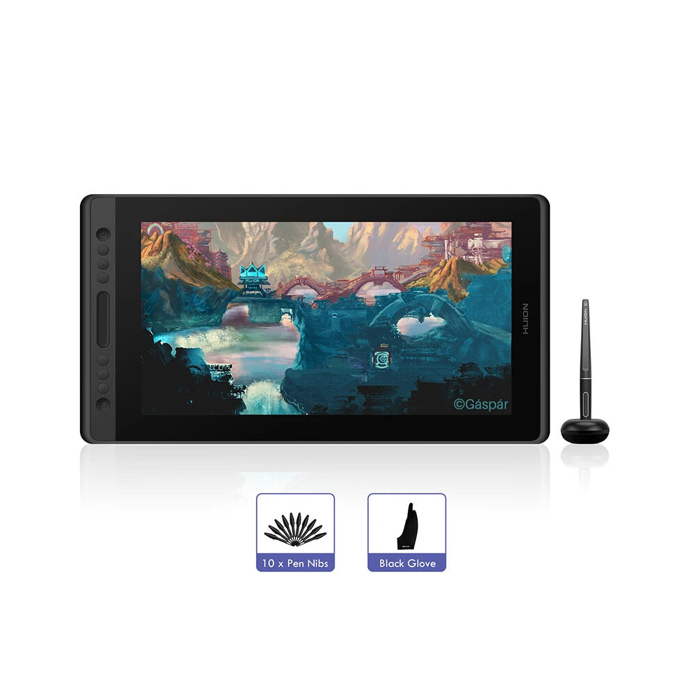 Kamvas Pro 16: 15.6 Huion Graphic Monitor With Battery-Free Stylus Pen For Digital Drawing Silver 744110349894