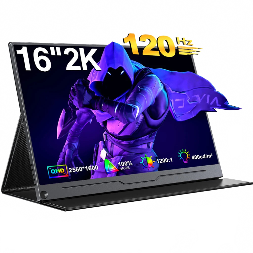 Uperfect 16 2.5K 144Hz/120Hz Portable Monitor - 2560X1600, 16:10, 100% Srgb, 400Cd/Mâ² - I Travel Gaming Display For Laptop, Switch, Ps4 7445045950966