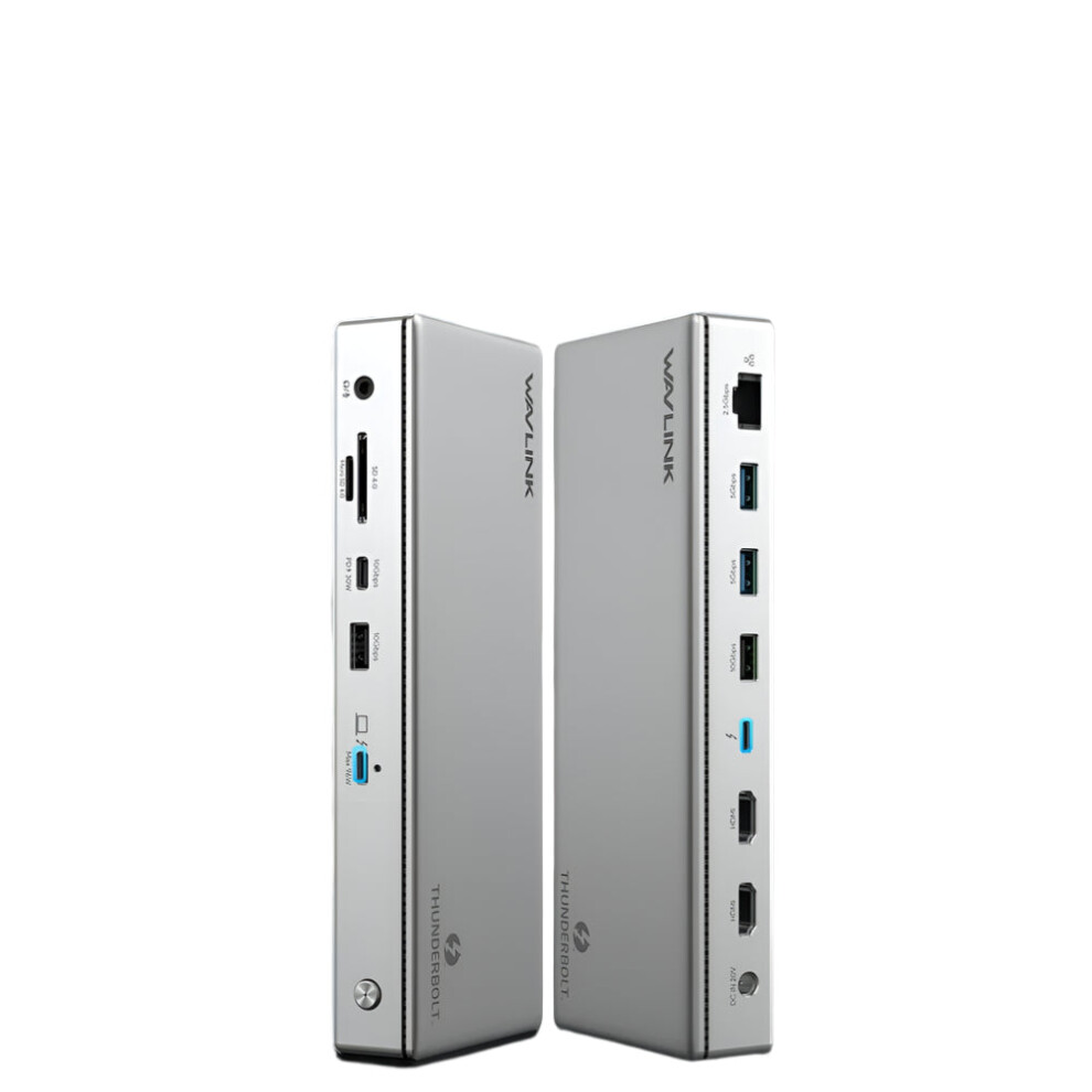Wavlink Thunderbolt 4 Docking Station - Dual/Triple/Quad 4K 60Hz Display, 90W/96W/98W Charging For Laptops & Mac, 2X 5G Rj45 Ports Grey 744110433739