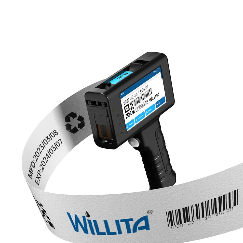 Compact 12.7Mm Handheld Inkjet Printer - Wld L1 For Qr Codes, Barcodes, Batch Numbers, Logos, Expiry Dates With Cartridge Black 384925166073
