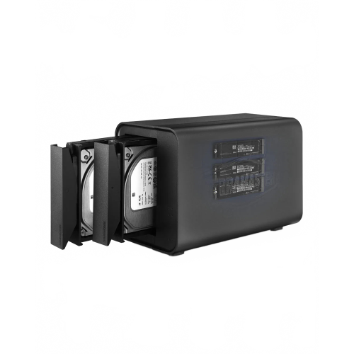 TerraMaster D5 Hybrid HDD & NVMe Enclosure - USB 3.2 Gen 2, 10Gbps, RAID 0/1/Single/JBOD, Exclusive 2+3 RAID Array Support
