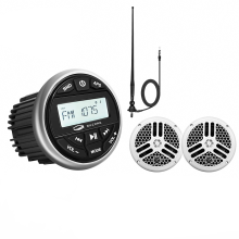 Marine - Stereo - Radio und wasserdichte Lautsprecher - Kombination mit Antenne für UTV, ATV, Golfwagen, Wohnmobile und Jet - Ski