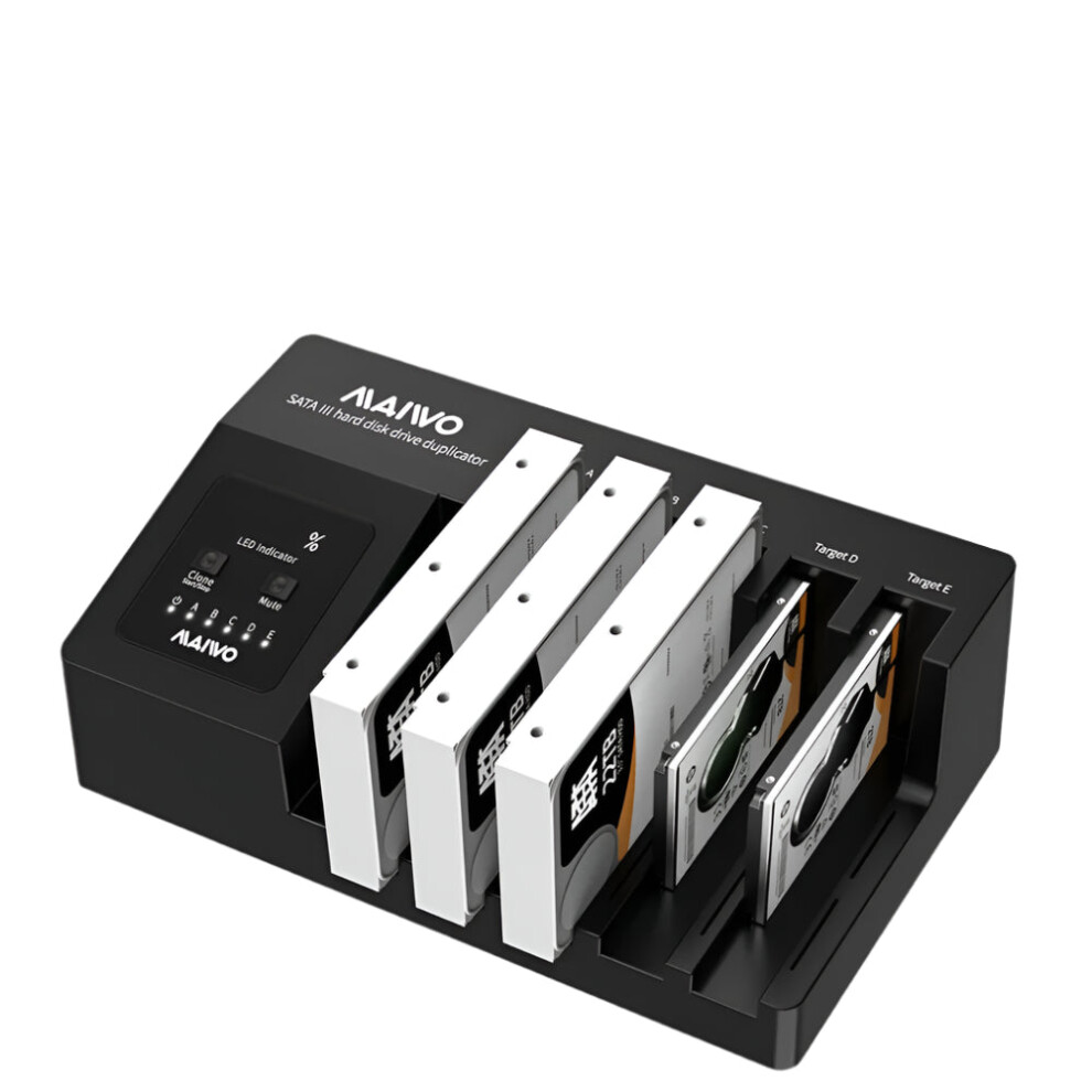 Maiwo 5-Bay Sata Ssd/Hdd Docking Station With Type-C, Office Clone Support & 110Tb Expansion 744110886733