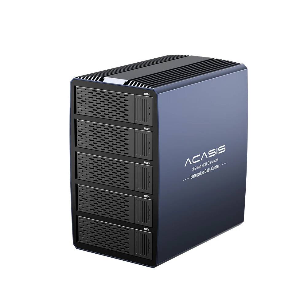 Acasis 5-Bay Aluminum Hdd Docking Station With 8 Raid Modes For 2.5 & 3.5 Inch Hdd/Ssd 7445027178173