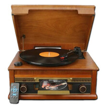 Vintage Bluetooth Phonograph: Portable Vinyl Record & CD Player with Multifunctional Retro Radio Speaker