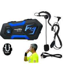 Fodsports FX4 Scheidsrechters Intercom Set - 4-delig 1200m Draadloze Bluetooth 5.0 Headset met FM Radio voor Voetbal Scheidsrechters