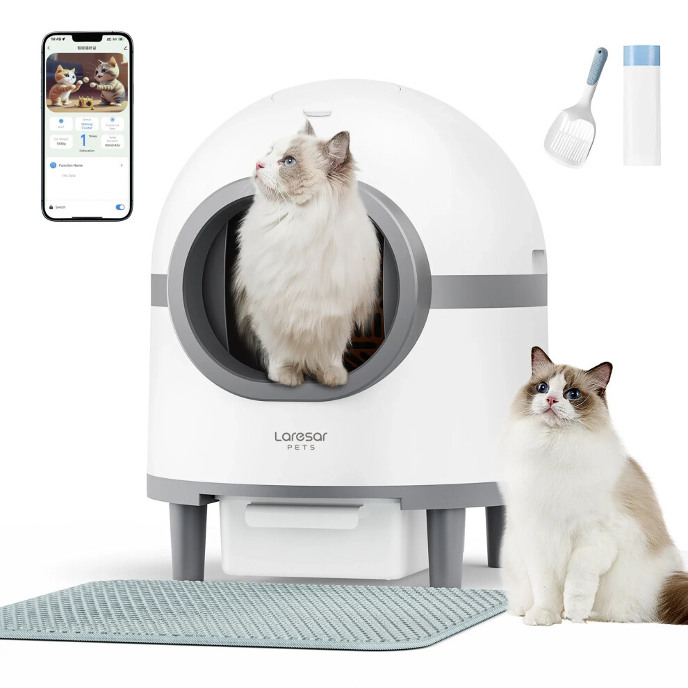 Larasar Smart Self-Cleaning Cat Litter & Bed Tray With Odor Removal & Alerts 7445005971956